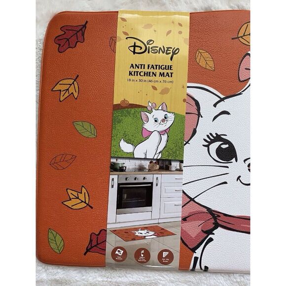 Disney Aristocats Marie Anti Fatigue Kitchen Mat Rug 18”x30” Fall Leaves NEW - Picture 2 of 10